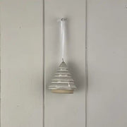 Glazed Ceramic Hanging Tree Decoration with Texturd Detail L5.5xD5.5xH6.8cm  Weight-53g