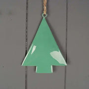 Hanging Green Enamelled Tree L10xH12cm