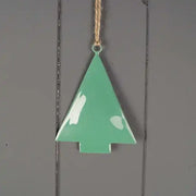 Hanging Green Enamelled Tree L8xH10cm