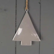 Hanging Grey Enamelled Tree L10xH12cm