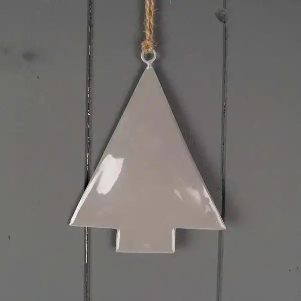 Hanging Grey Enamelled Tree L10xH12cm