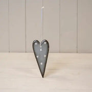 Hanging heart grey 13cm