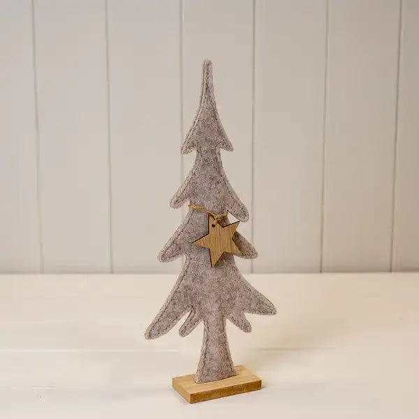 Medium Grey Felt Tree with Hanging Star