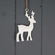 White Hanging Enamelled Reindeer L9xH15.5cm