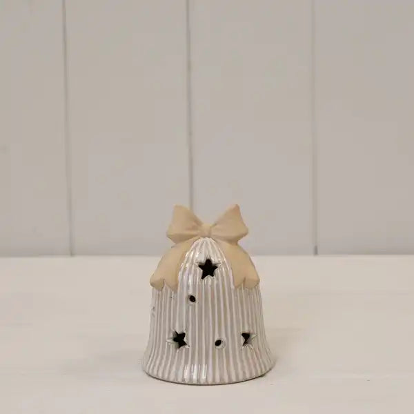 Glazed Ceramic Bell with LED L7.4xW7.4xH9.3cm