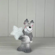 Large Reindeer Holding A Light Up Star L15 xW10 xH19