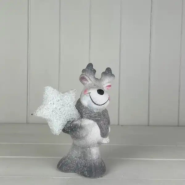 Large Reindeer Holding A Light Up Star L15 xW10 xH19