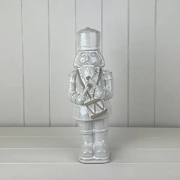 Glazed Ceramic Nutcracker Ornament With Textured Detail L11.5xD11.3xH32.5cm  Weight-1071g