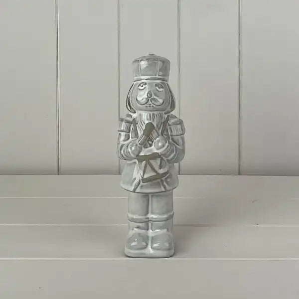 Glazed Ceramic Nutcracker Ornament With Textured Detail L7.2xD6.5xH20.5cm  Weight-464g