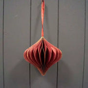 Hanging Handmade Burgundy Teardrop Paper Decoration