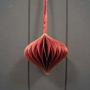 Hanging Handmade Burgundy Teardrop Paper Decoration