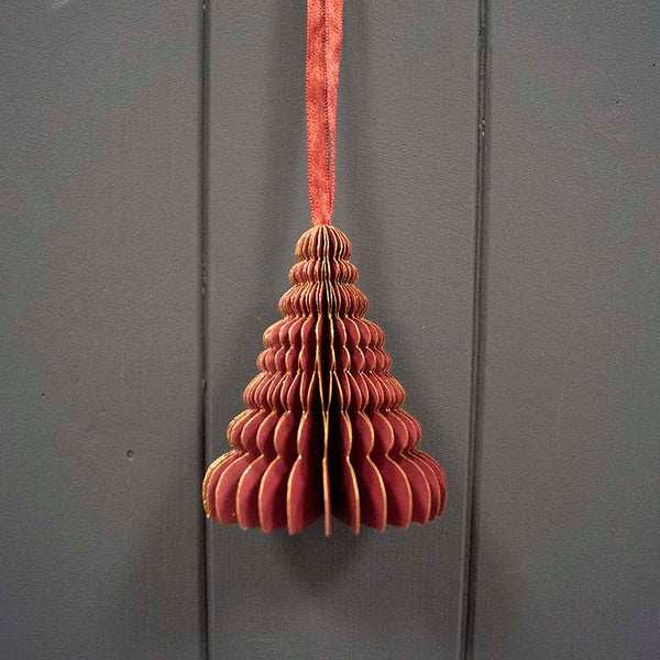 Hanging Handmade Burgundy Tree Paper Decoration