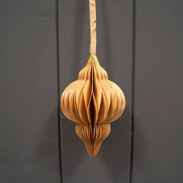 Hanging Handmade Gold Lantern Paper Decoration