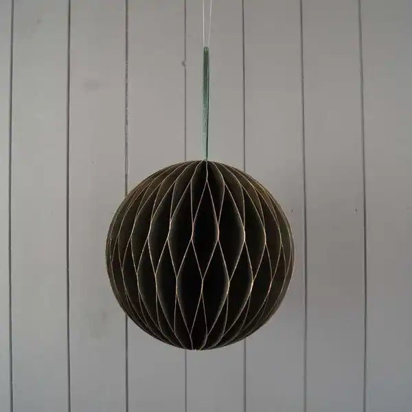 Hanging Handmade Green Circular Bauble Paper Decoration