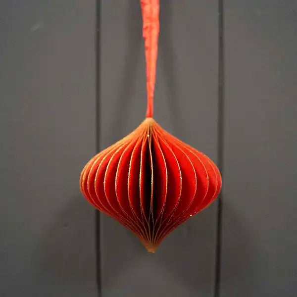 Hanging Handmade Red Teardrop Paper Decoration