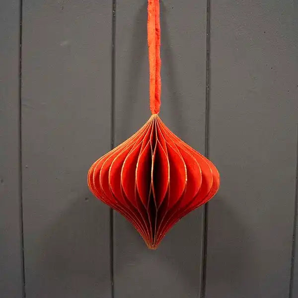 Hanging Handmade Red Teardrop Paper Decoration
