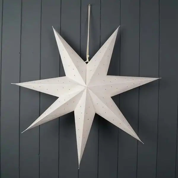 Hanging Handmade White Paper Star