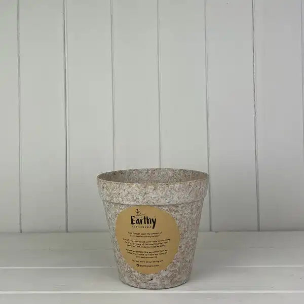 Earthy Oatmeal Chaff Flower Pot 11x9.5cm Weight-1540g