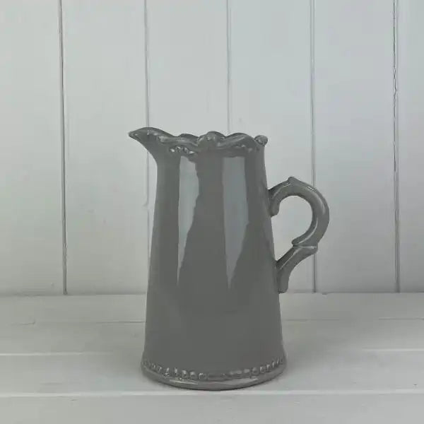 Grey Jug with Decorative Rim TL15.5cm H19cm B11.5cm