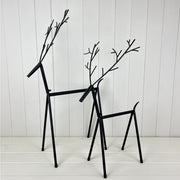 Black Metal Set of Two Reindeer Decorations Boxed  L-40.5xW33xTH67cm S-L32xW34xTH58.5cm