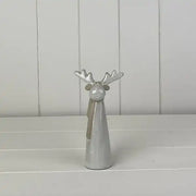 Glazed Ceramic Tall Reindeer Ornament with Textured Detail L8.1xD4.2xH15cm  Weight-129g