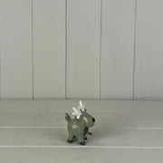 Light Green/White Ceramic Hanging Reindeer Decoration L6.2xD4xH7.7cm  Weight-50g