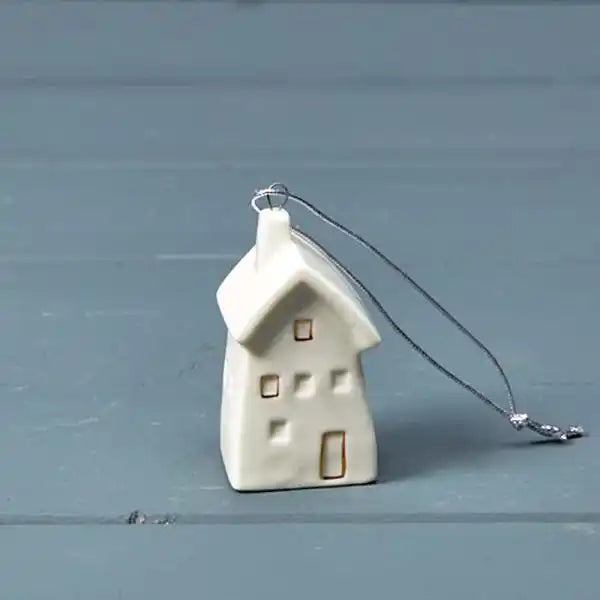 Hanging ceramic house 3.4x3.2x6.3cm
