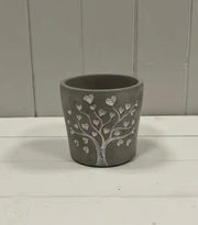 Grey Cement Love Tree Pot TD10.5cm H9.8cm