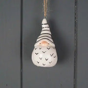 Black and White Ceramic Santa L3.9cD3.9xH7.1cm  Weight-20g