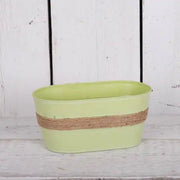 25x13cm Green Hessian Band Trough TD25x13cm H11.3cm B20.5x10.5cm