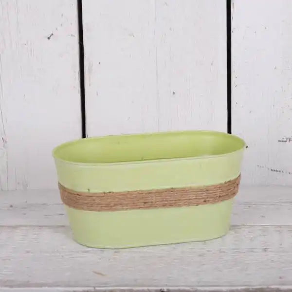25x13cm Green Hessian Band Trough TD25x13cm H11.3cm B20.5x10.5cm