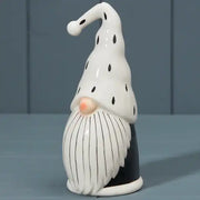 Black and White Ceramic Santa L8.3xD7.8xH17.2cm