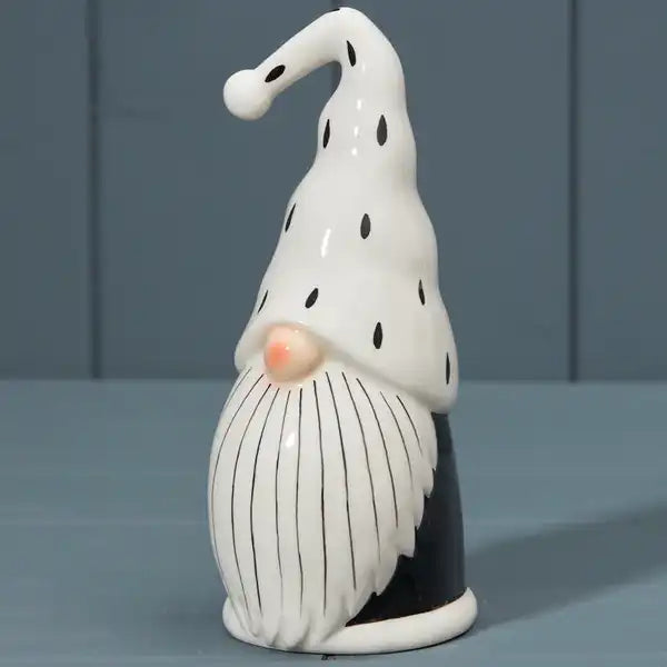 Black and White Ceramic Santa L8.3xD7.8xH17.2cm