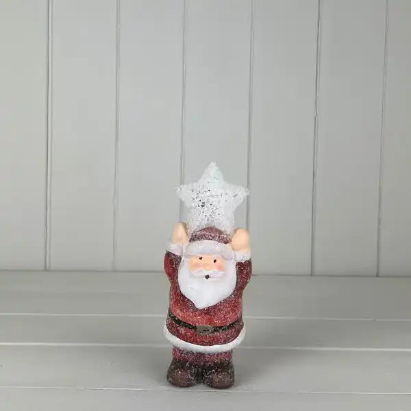 Ceramic santa deco with light  size  L9.5 xW6 xH16.5