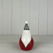 Large Ceramic Santa with Red Body Grey Hat D9.1x8.9cm H17.5cm