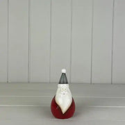 Medium Ceramic Santa with Red Body Grey Hat D6.9cm H12.3cm