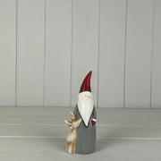 Medium Grey Ceramic Santa with Reindeer 6.5*4.5*15cm
