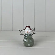 Light Green/White Ceramic Snowman Decoration L10xD6.5xH12cm  Weight-149g