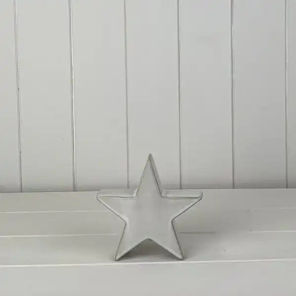 Glazed Ceramic Star Ornament with Textured Detail L13xD4xH12.1cm  Weight-223g