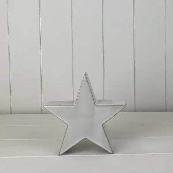 Glazed Ceramic Star Ornament with Textured Detail L17xD4.7xH16.5cm  Weight-334g