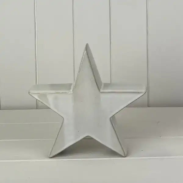 Glazed Ceramic Star Ornament with Textured Detail L20xD5.3xH19.5cm  Weight-476g