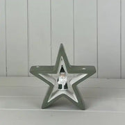 Light Green Ceramic Star with Santa Decoration L19.4xD4.5xH18.4cm  Weight-521g
