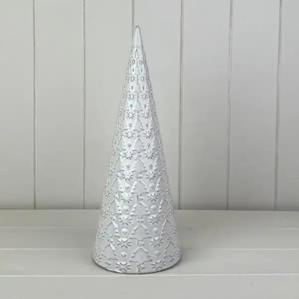 Glazed Ceramic Tree Ornament with Textured Detail L12.1xD12.1xH31.9cm  Weight-635g