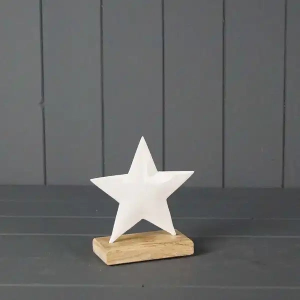 White Enamelled Star L12xW5xH12.5cm