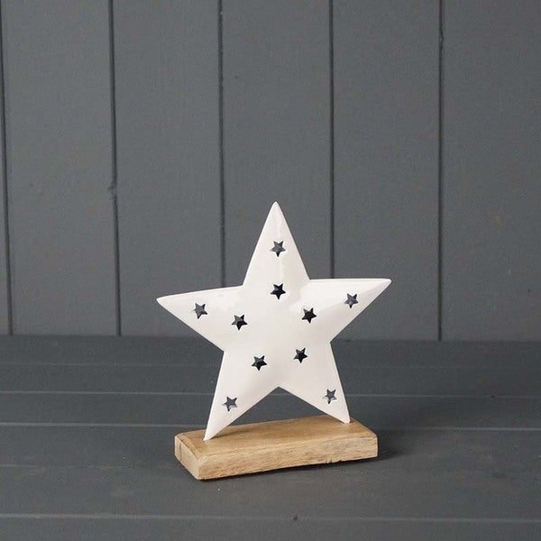White Enamelled Star L15xW5xH16cm