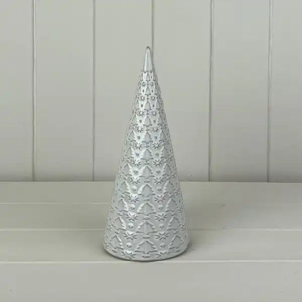 Glazed Ceramic Tree Ornament with Textured Detail L9.9xD9.9xH22.2cm  Weight-366g