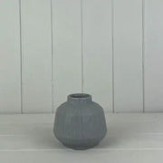 Glazed Pastel Grey Vase (9.5cm) H9.6cm D11cm