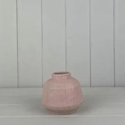 Glazed Pastel Pink Vase (9.5cm) H9.6cm D11cm