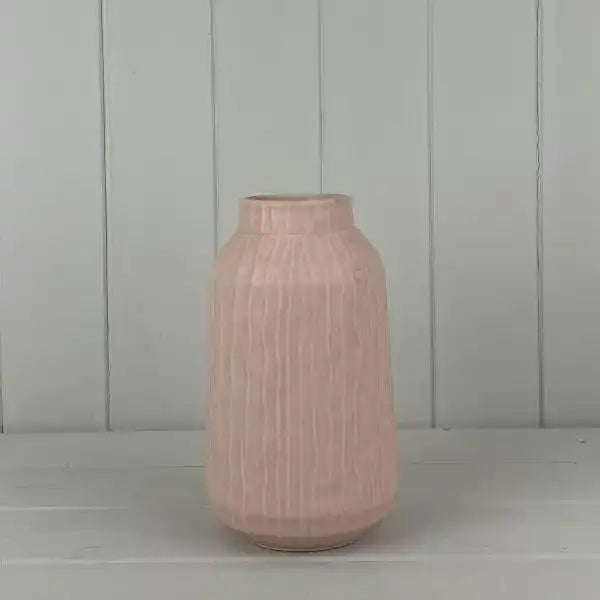 Glazed Pastel Pink Vase H19.8cm D11.1cm