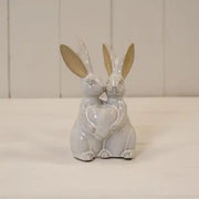 Glazed Ceramic Rabbit Ornament with Textured Detail L9.1xW7xH14.1cm